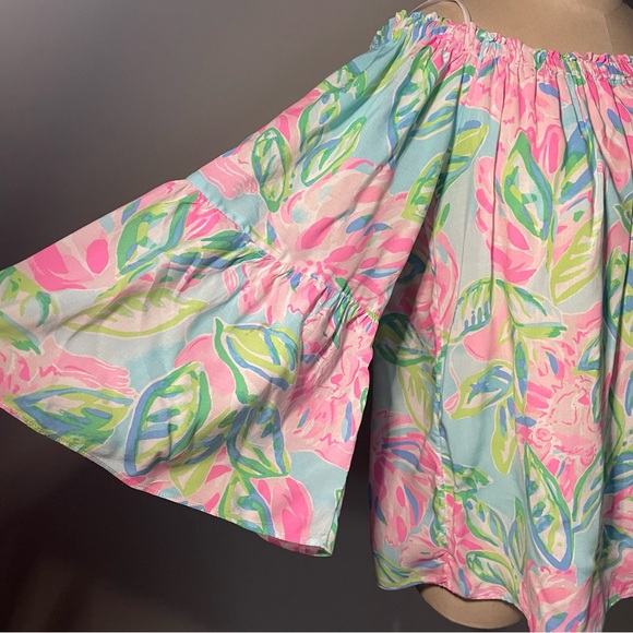 Lily Pulitzer off the shoulder Nevie rayon top size M - Picture 3 of 5